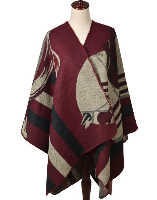 Horse Print open Poncho Wrap