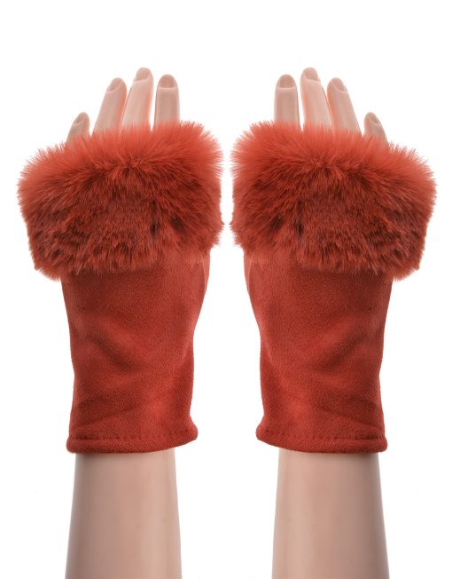 Plain Fingerless Fur Gloves