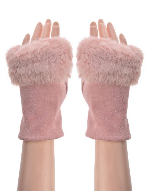 Plain Fingerless Fur Gloves