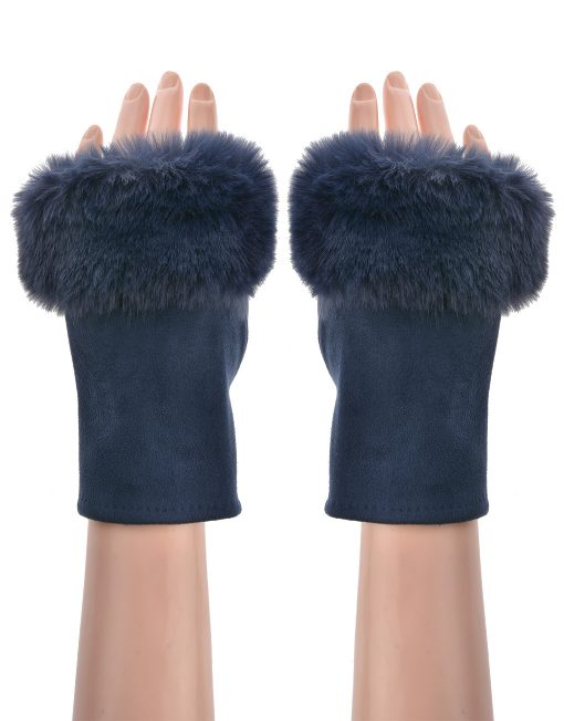 Plain Fingerless Fur Gloves