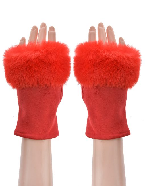 Plain Fingerless Fur Gloves