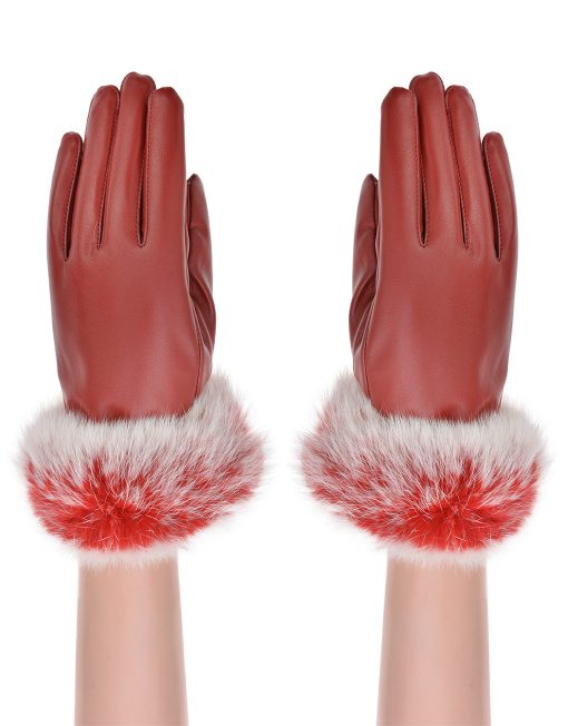 Fluffy Soft Fur Leather Gloves