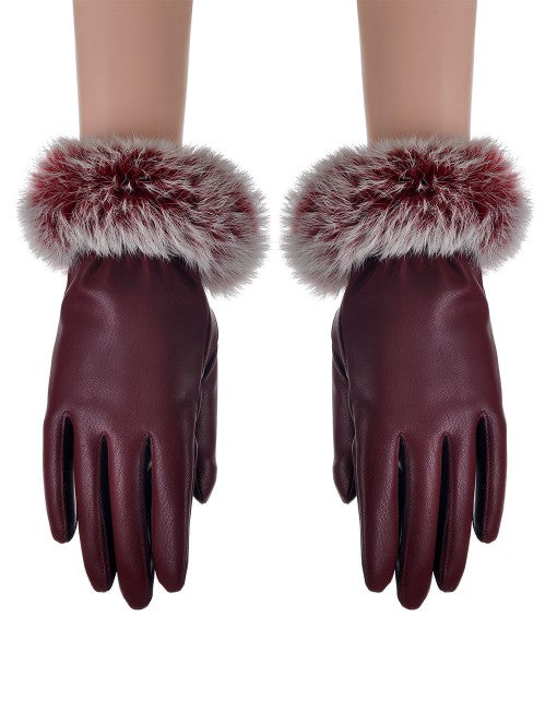 Fluffy Soft Fur Leather Glove