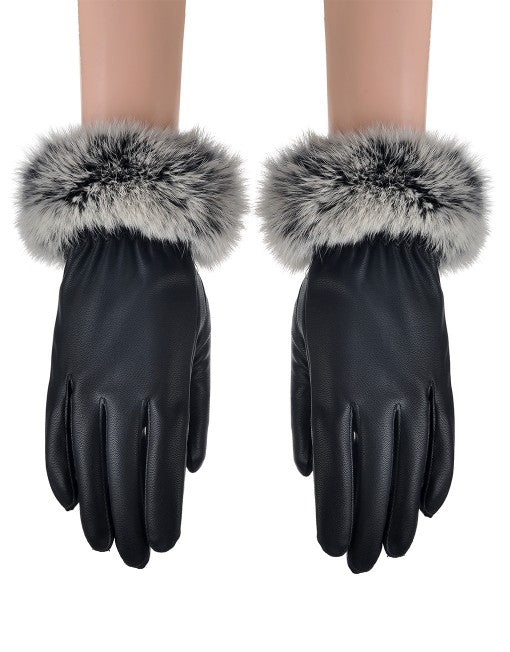 Fluffy Soft Fur Leather Glove