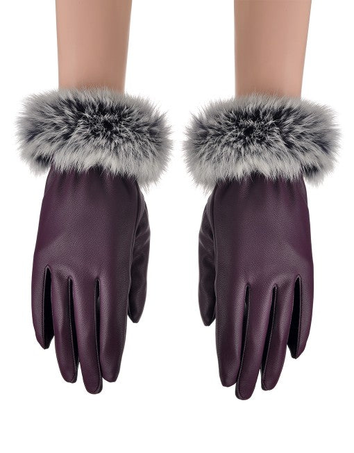 Fluffy Soft Fur Leather Glove