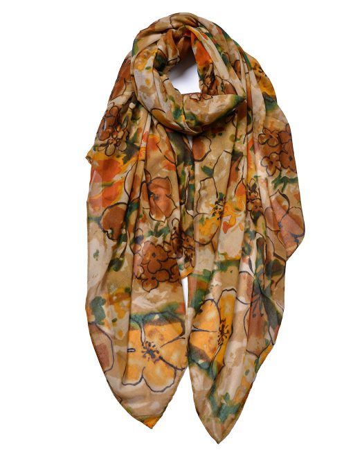 Kapok Flower Print Scarf