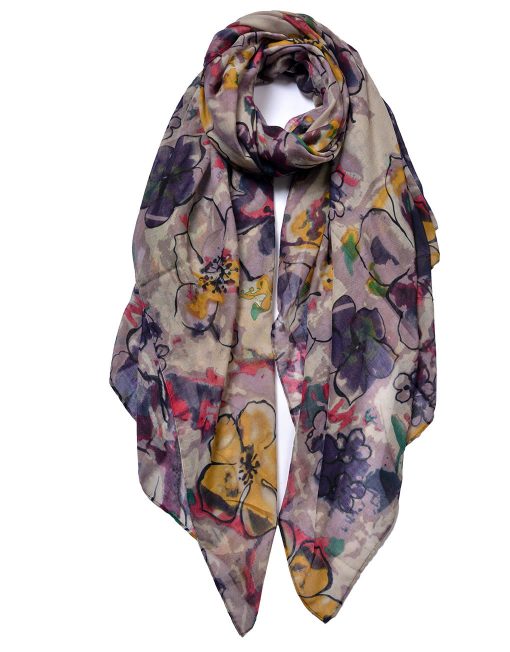 Kapok Flower Print Scarf