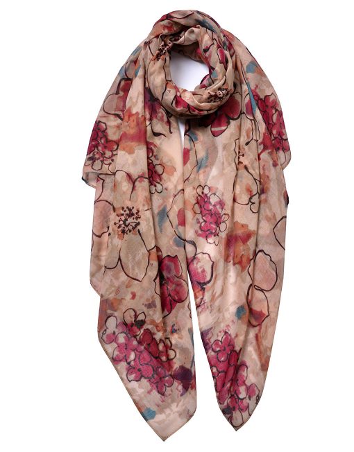 Kapok Flower Print Scarf