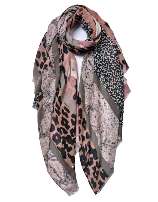 Leopard and Snakeskin Print Scarf