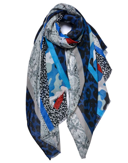 Leopard and Snakeskin Print Scarf