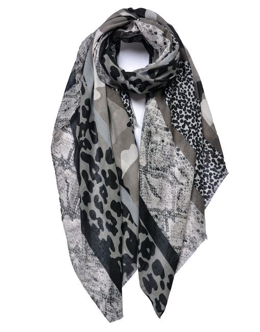 Leopard and Snakeskin Print Scarf