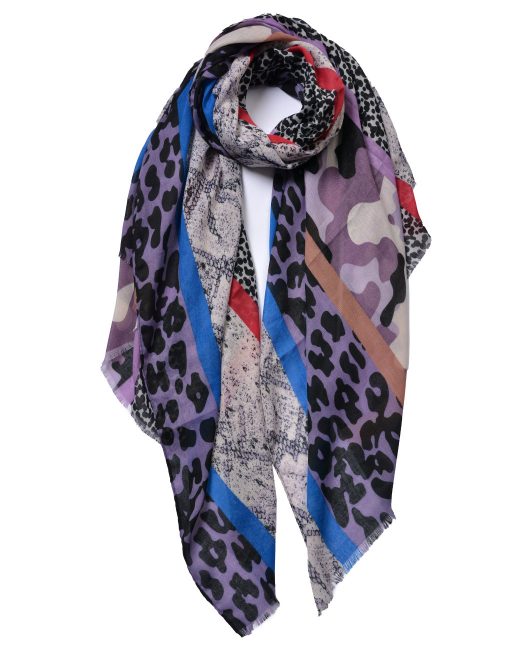 Leopard and Snakeskin Print Scarf