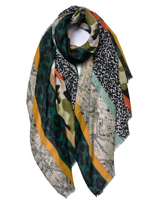 Leopard and Snakeskin Print Scarf