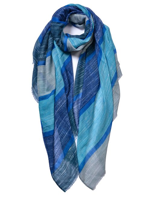 Wide Stripes Print Scarf