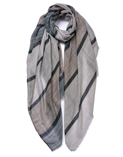 Wide Stripes Print Scarf