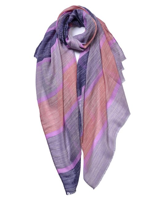 Wide Stripes Print Scarf