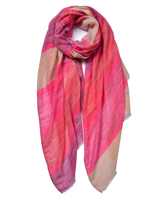 Wide Stripes Print Scarf