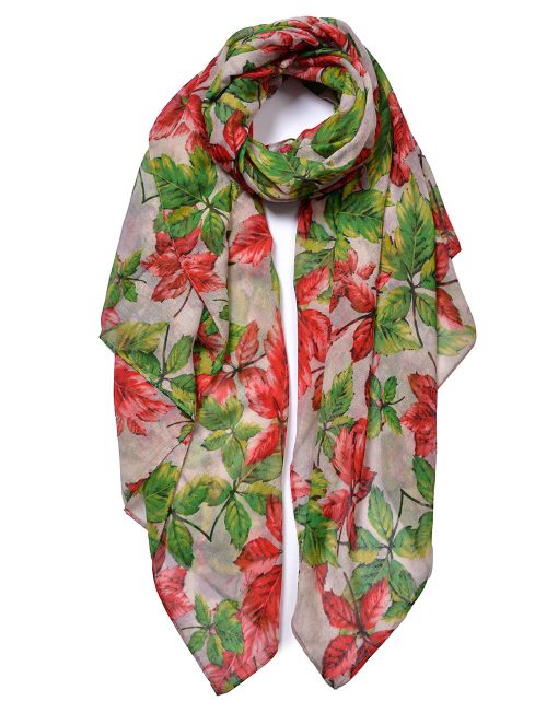 Maple Leaf Print Scarf