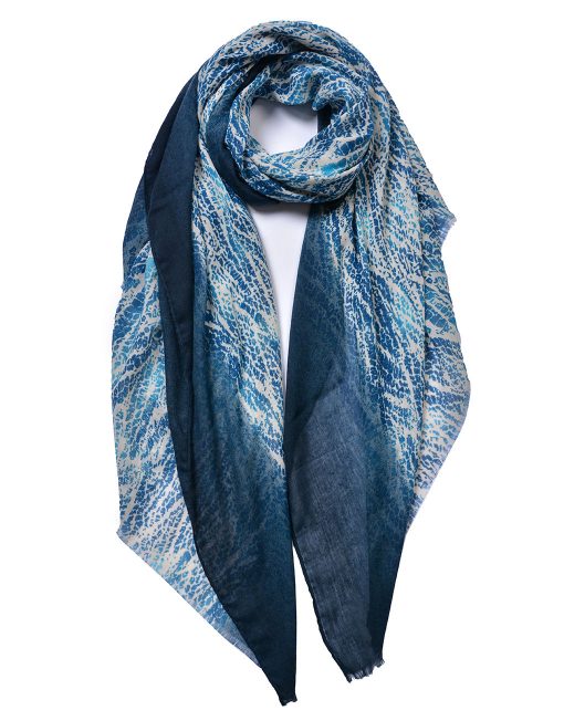 Fracture Pattern with strip Edge Print Scarf