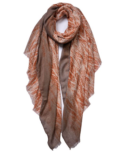 Fracture Pattern with strip Edge Print Scarf