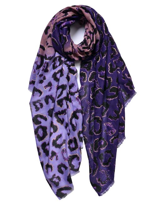 Golden Leopard Print Scarf