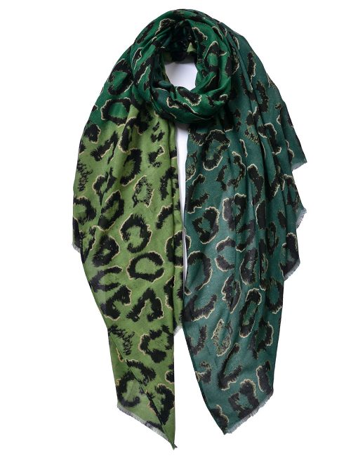 Golden Leopard Print Scarf