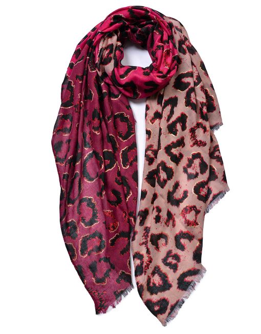 Golden Leopard Print Scarf