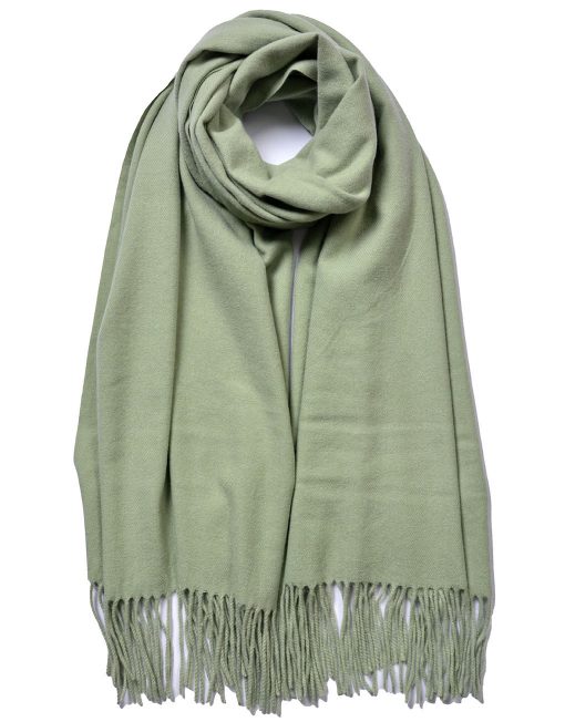 Cashmere Blend Classic Plain Scarf with Tassel Hem