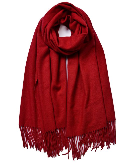 Cashmere Blend Classic Plain Scarf with Tassel Hem