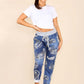 Italian Paisley Print Drawstring Cotton Joggers