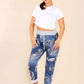 Italian Paisley Print Drawstring Cotton Joggers