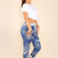 Italian Paisley Print Drawstring Cotton Joggers