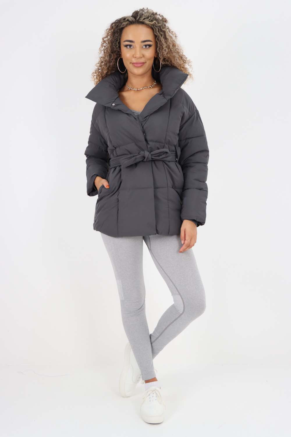 Italian Belted Hooded Jacket Coat