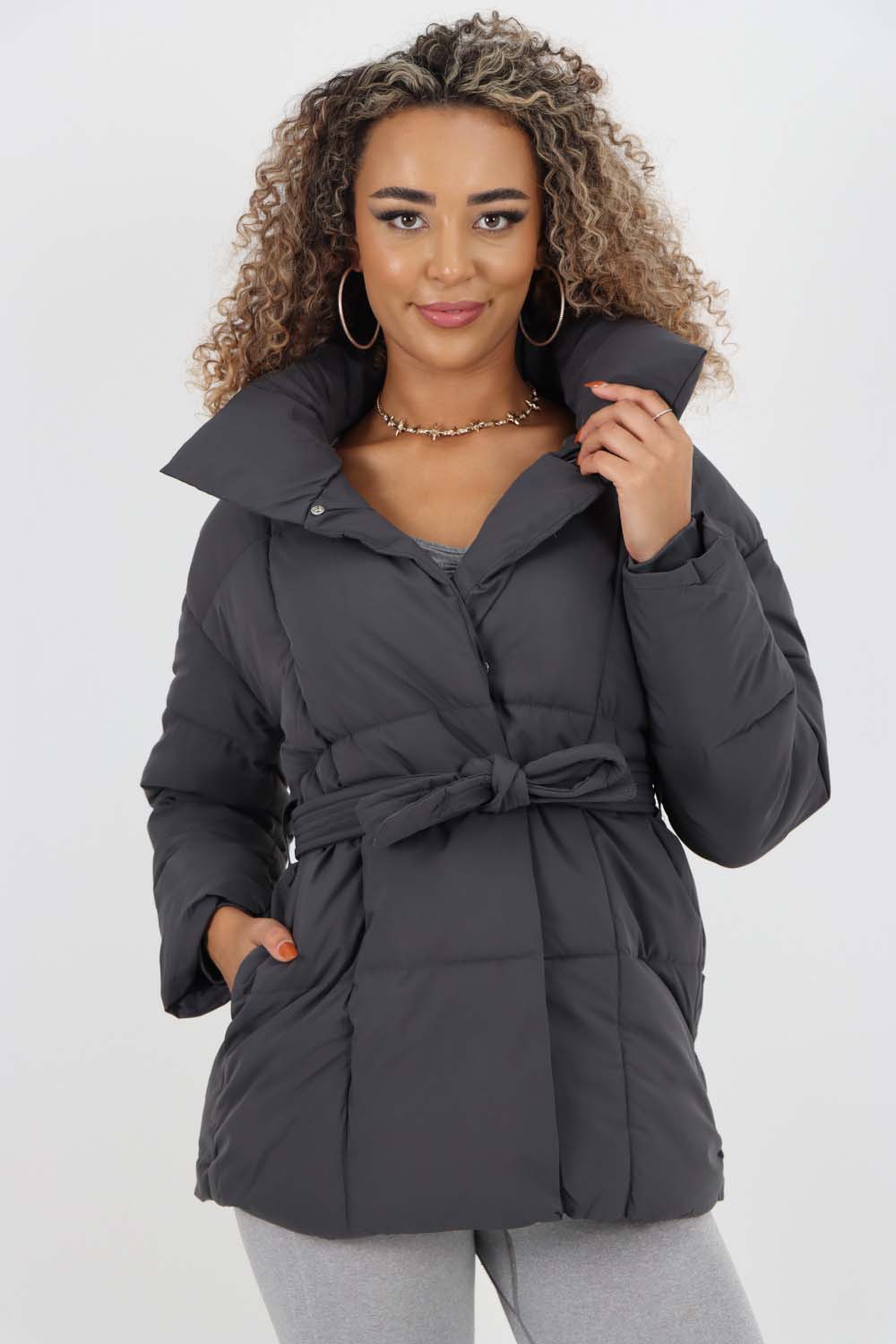 Italian Belted Hooded Jacket Coat