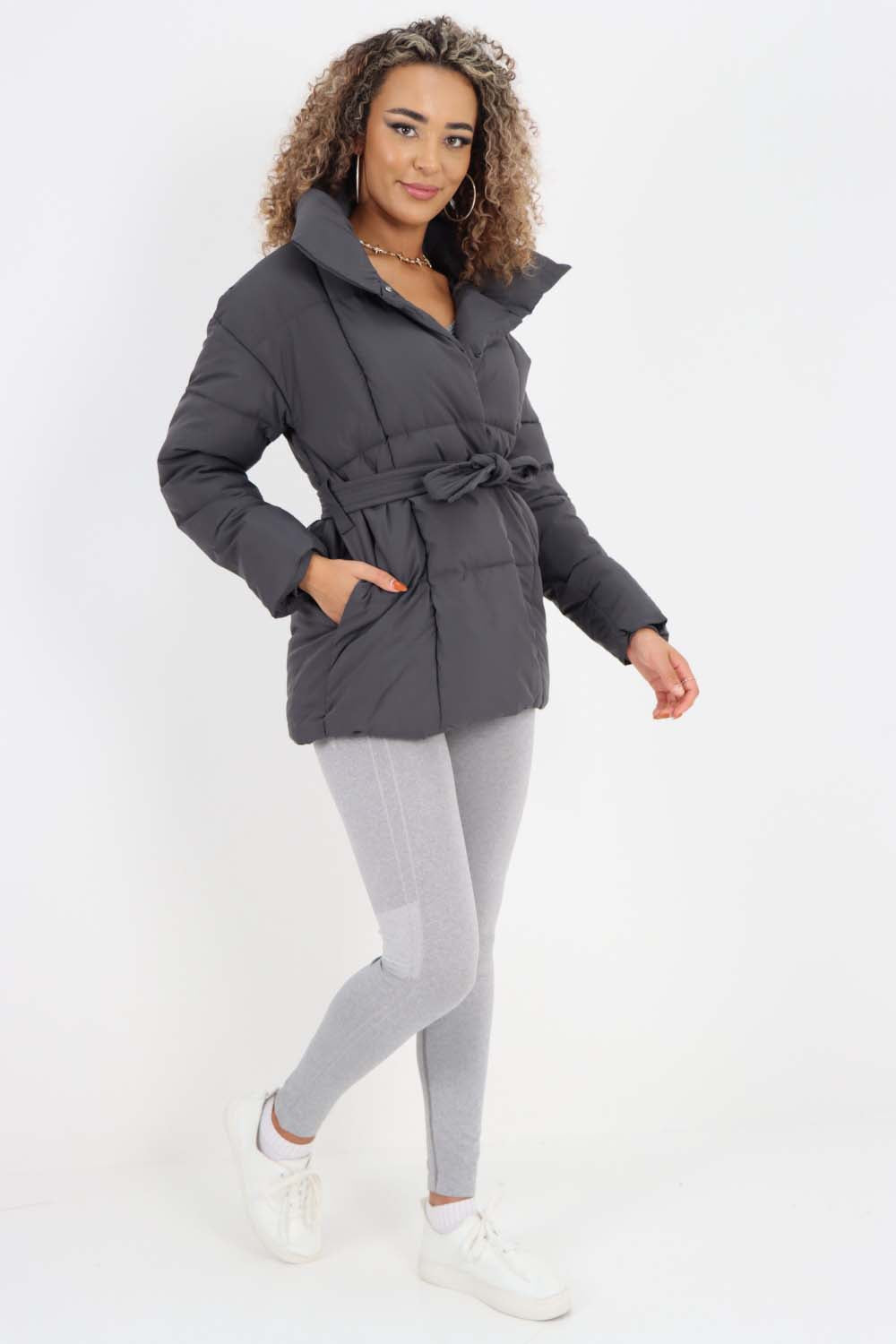 Italian Belted Hooded Jacket Coat