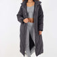 Italian Quilted Hooded Long Jacket Coat
