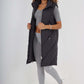Italian Padded Pockets Hooded Zip up Long Gilet