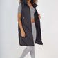 Italian Padded Pockets Hooded Zip up Long Gilet