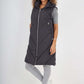 Italian Padded Pockets Hooded Zip up Long Gilet