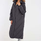 Italian Quilted Hooded Long Jacket Coat