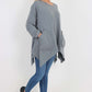 Italian Diagonal Pockets Cotton Tunic Top