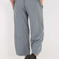 Italian Drawstring Hem Cotton Trousers With Side Pockets