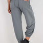 Italian Ruched Hem Cotton Trousers With Side Pockets