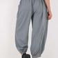 Italian Drawstring Cotton Harem Trousers With Side Pockets