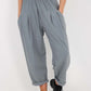 Italian Pleated Cotton Trousers With Side Pockets
