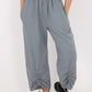 Italian Drawstring Hem Cotton Trousers With Side Pockets