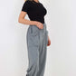Italian Drawstring Cotton Harem Trousers With Side Pockets