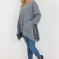 Italian Diagonal Pockets Cotton Tunic Top