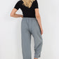 Italian Pleated Cotton Trousers With Side Pockets