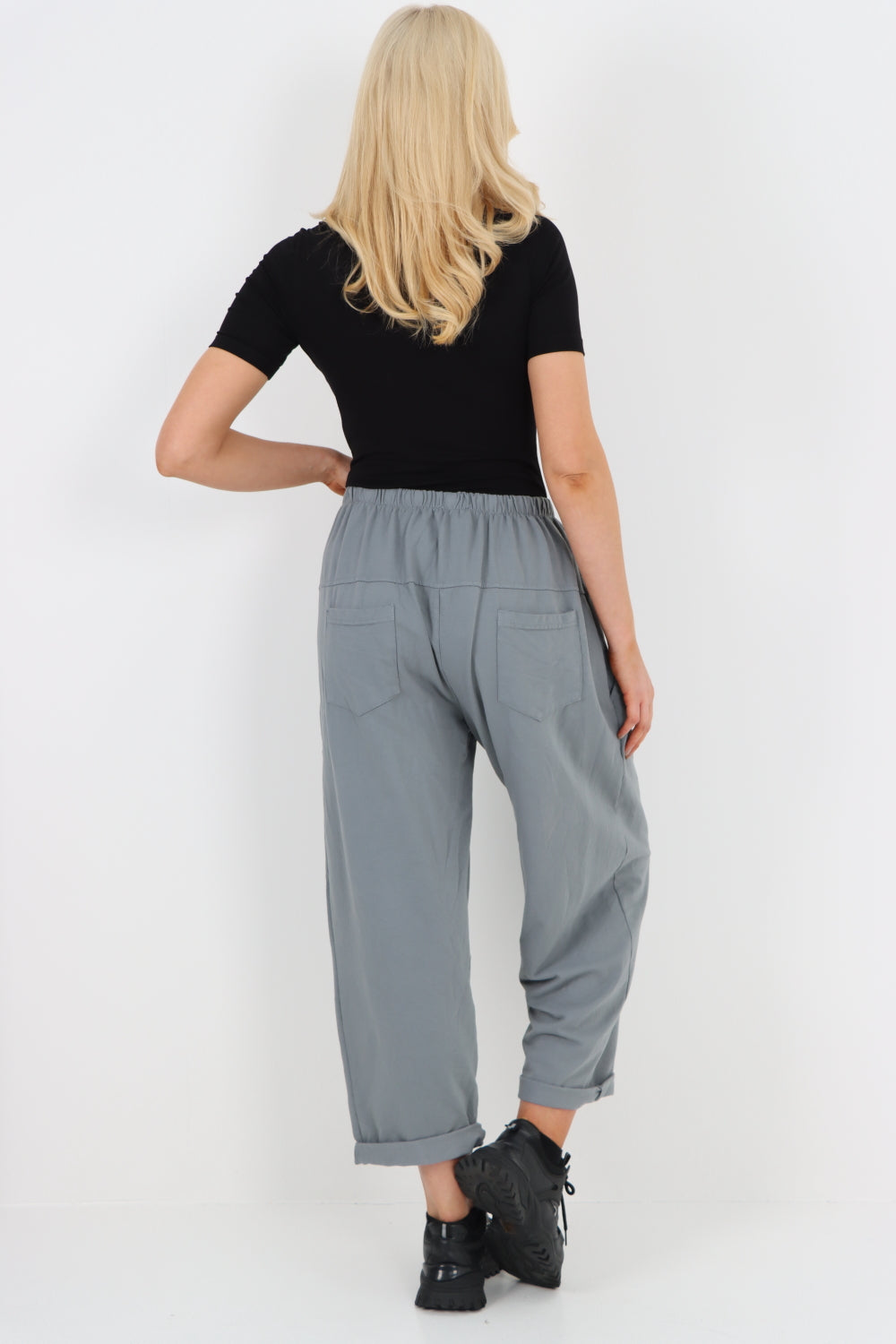 Italian Pleated Cotton Trousers With Side Pockets